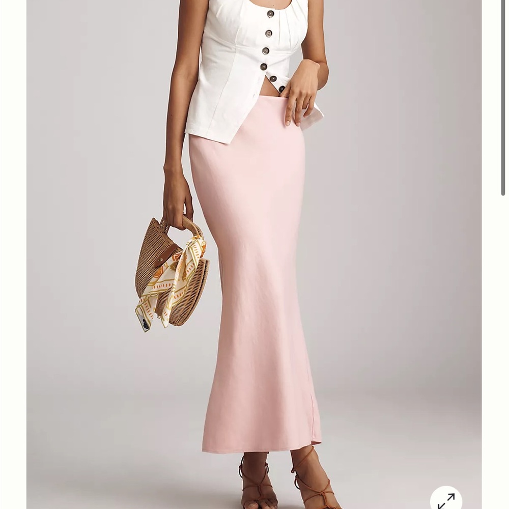 NWT Anthropologie The Tilda Maxi Slip Skirt: Linen Edition SZ XSP PETITE